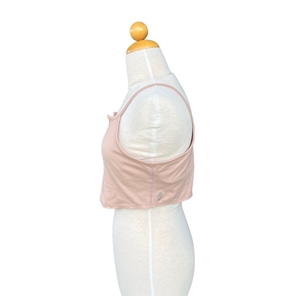 Free People Movement V-Notch Tank Nude Sports Tank Built-In Bra Medium GUC - Picture 2 of 8